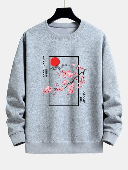 Cherry Blossom Slogan Print Relax Fit Sweatshirt