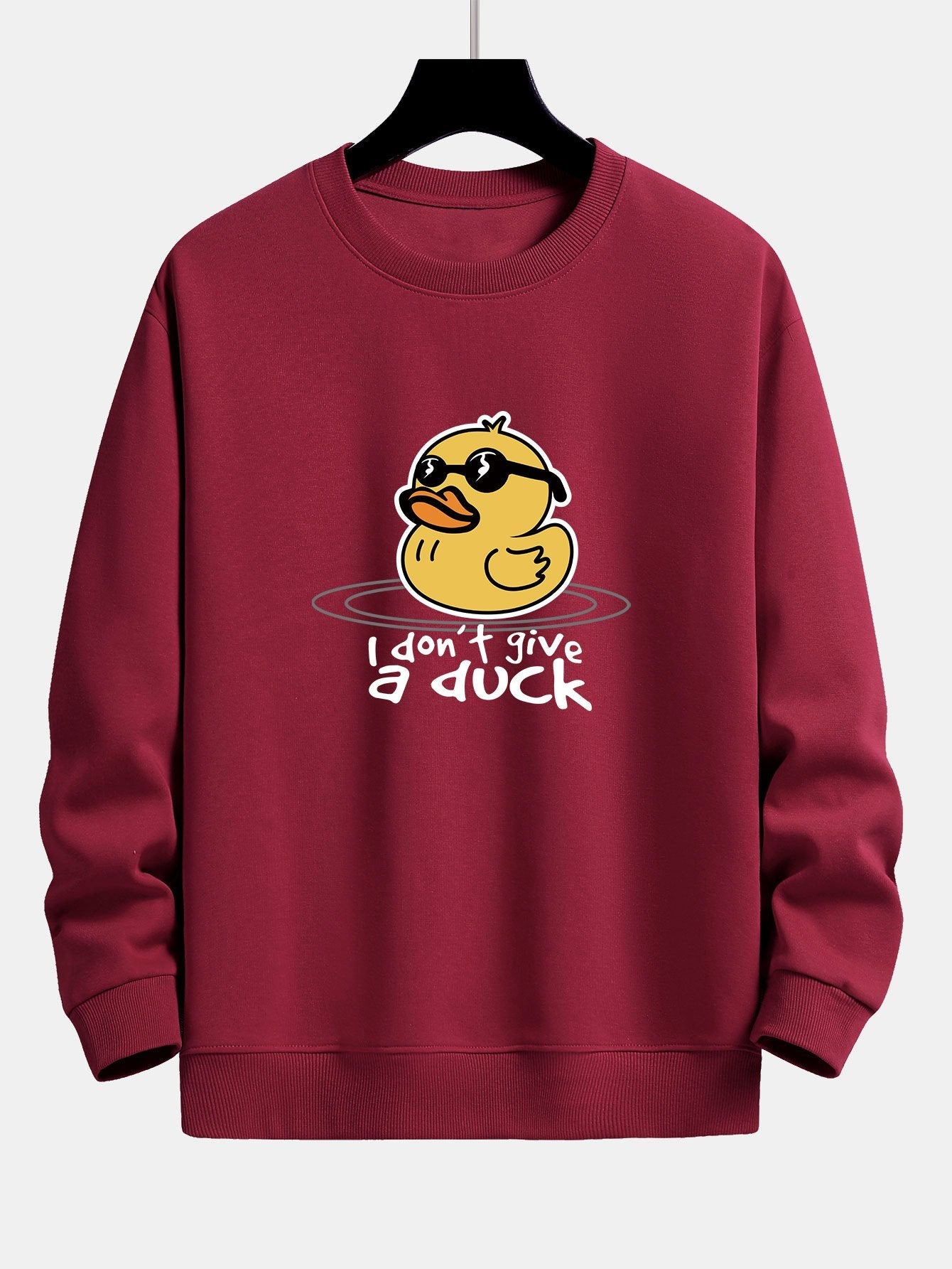 Yellow Duck With Sunglasses Print Relax Fit Sweatshirt