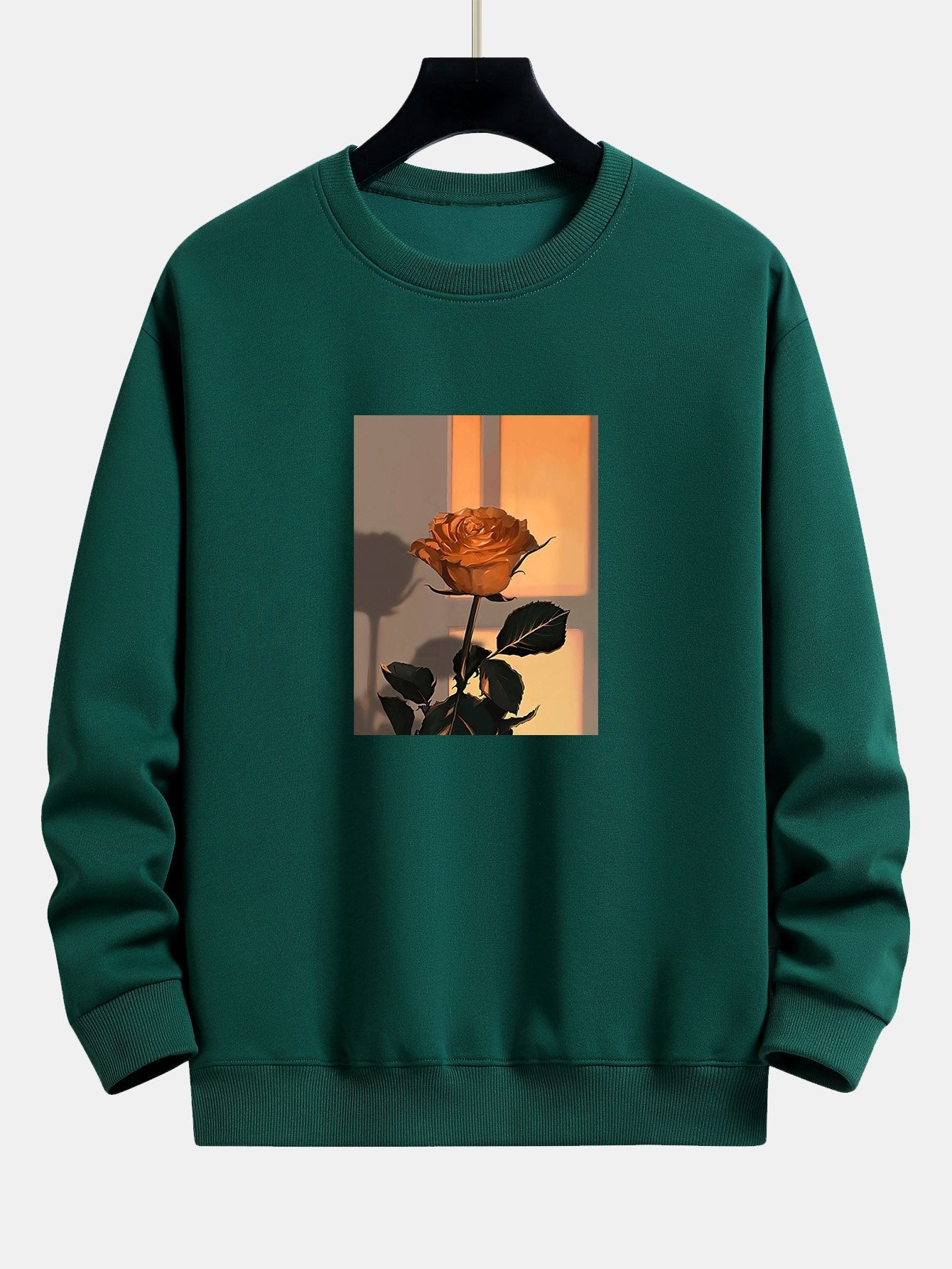 Sunset Rose Print Relax Fit Sweatshirt