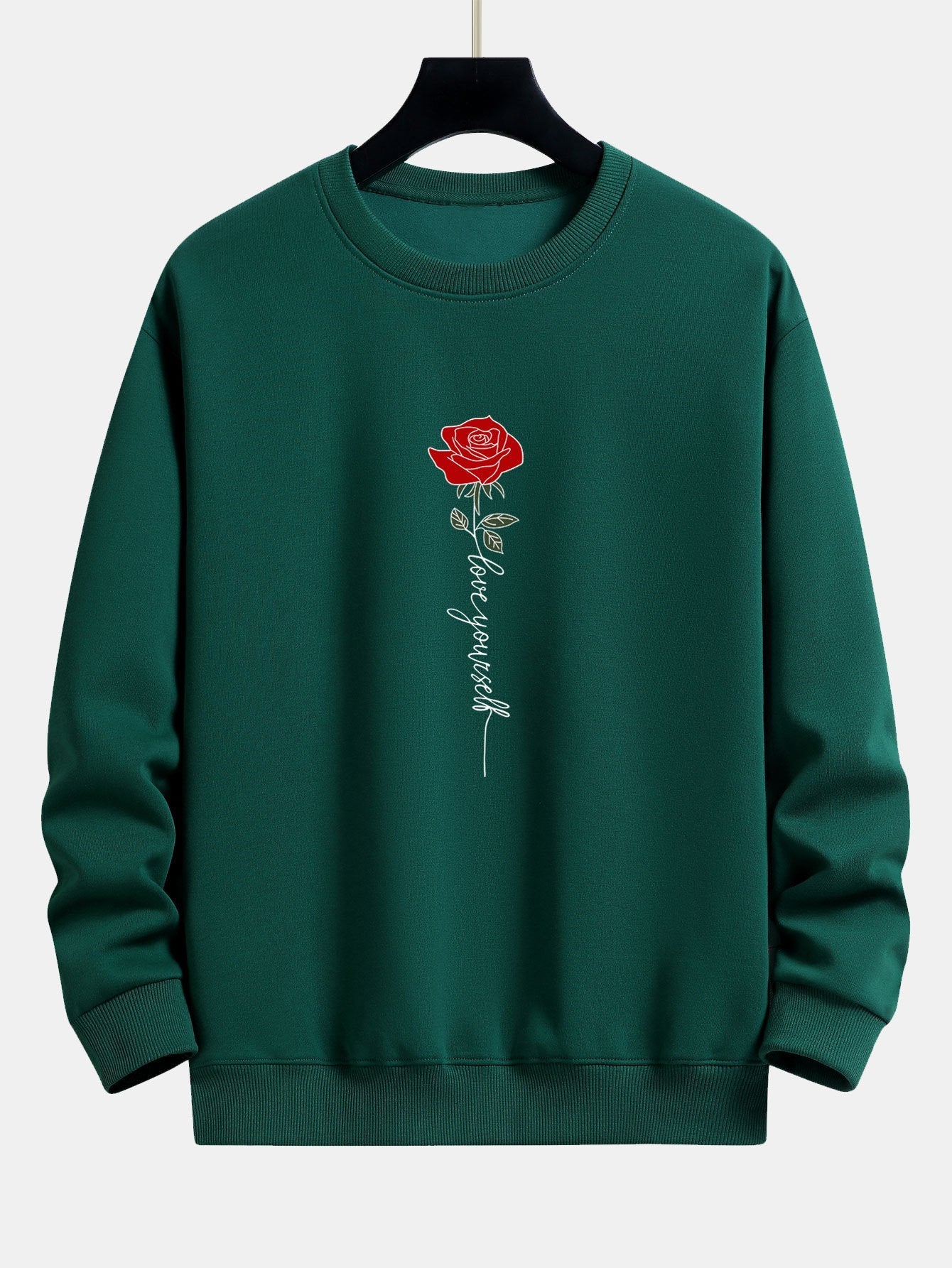 Rose Slogan Print Relax Fit Sweatshirt