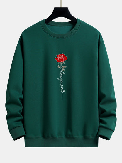 Rose Slogan Print Relax Fit Sweatshirt