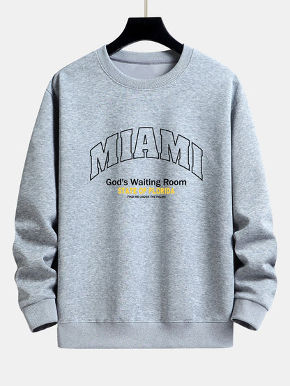 Miami Slogan Print Relax Fit Sweatshirt