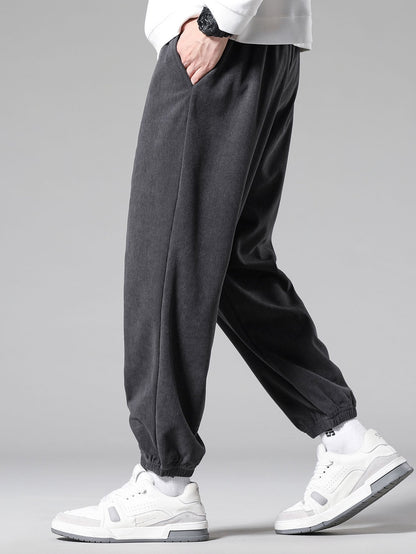 Corduroy Drawstring Jogging Pants