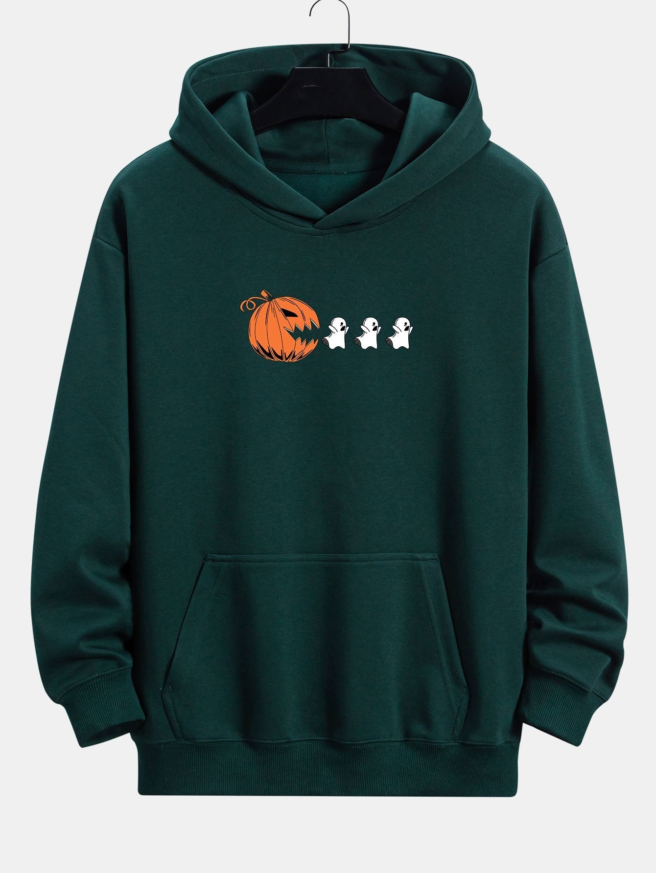 Pumpkin Chasing Ghosts Print Relax Fit Hoodie