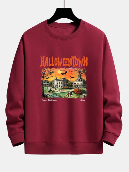 Halloween Town Print Relax Fit Sweatshirt