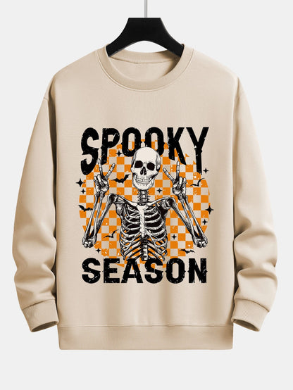 Spooky Season Skeleton Print Relax Fit Sweatshirt