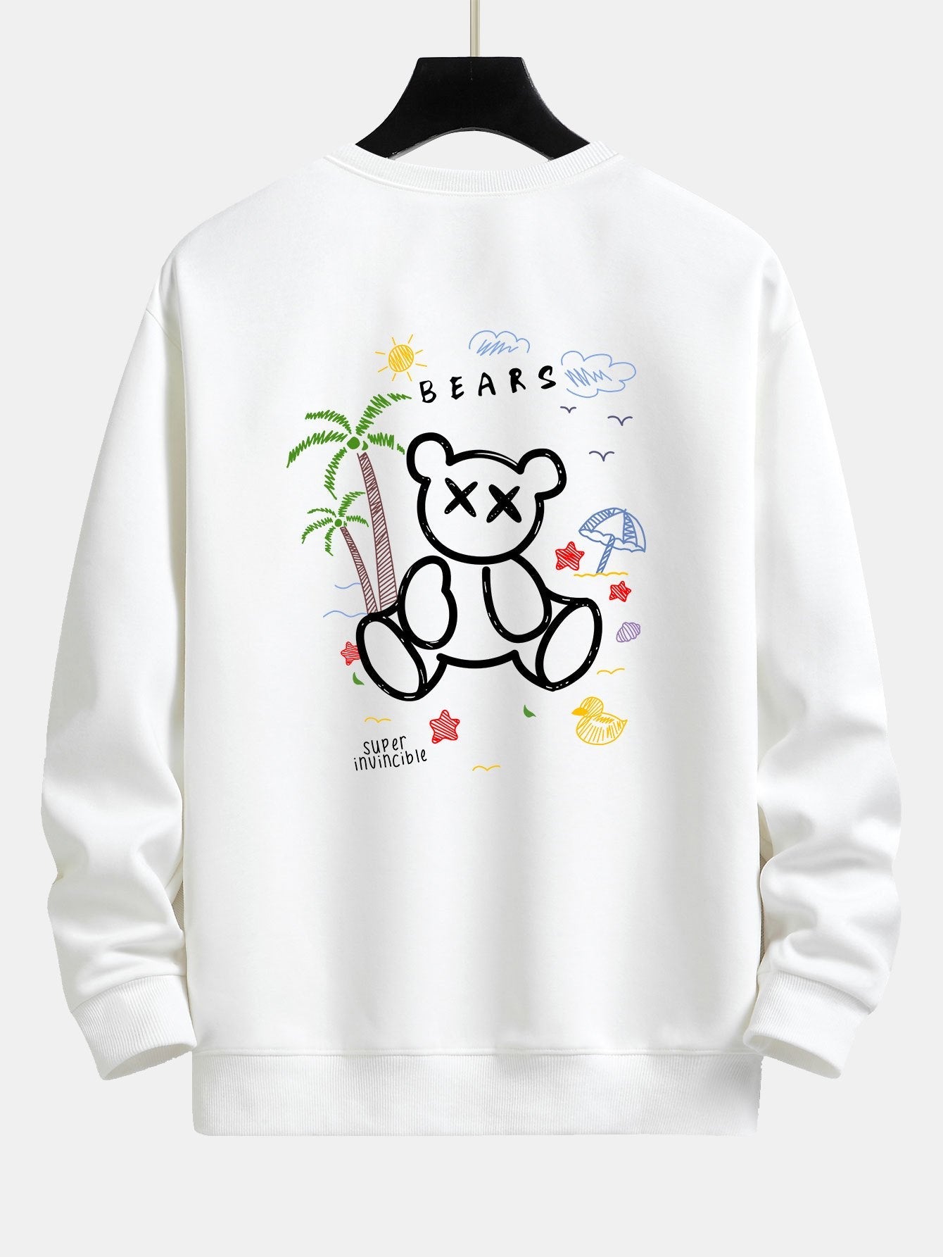 Bear On Vacation Print Relax Fit Sweatshirt