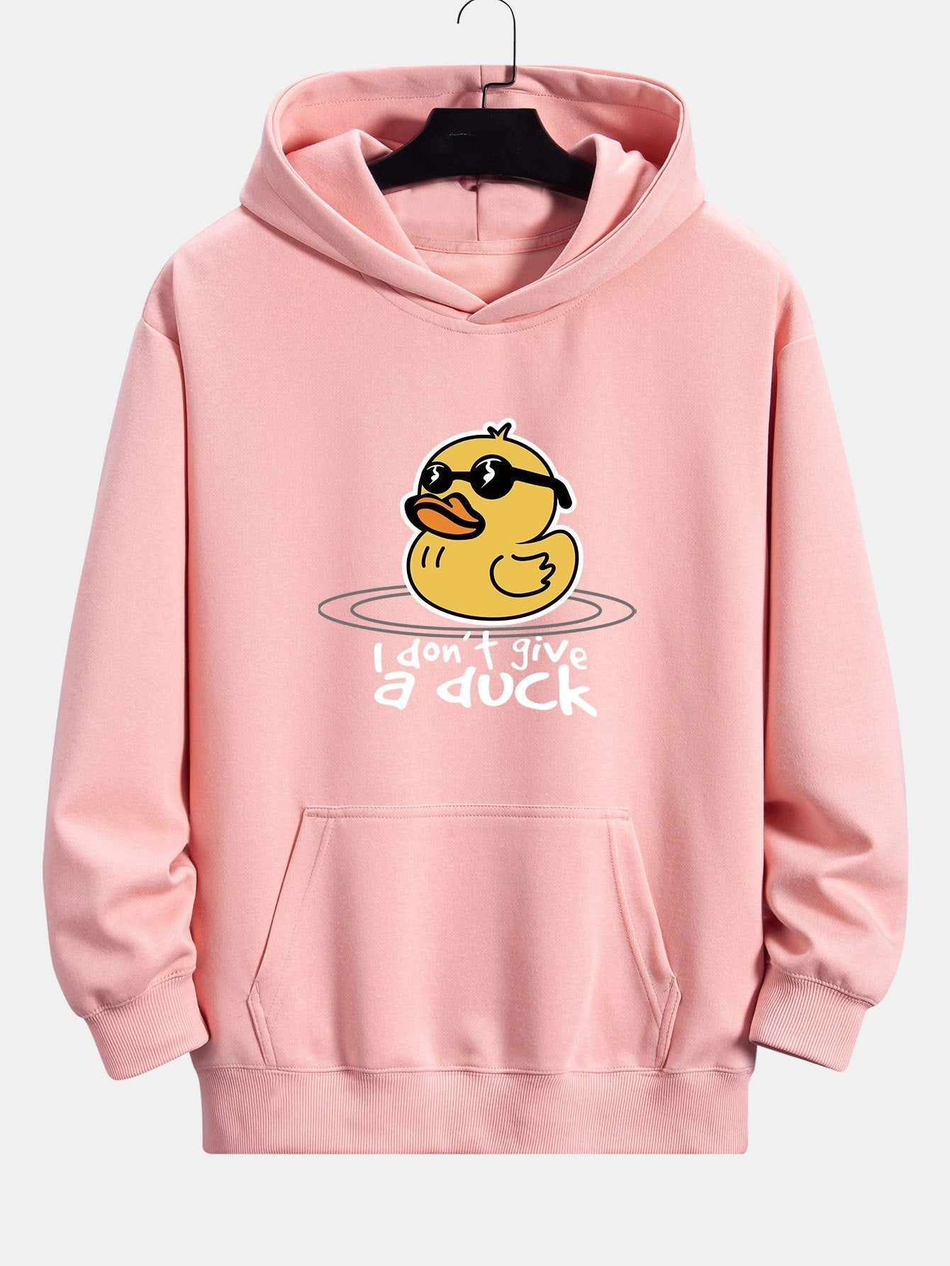 Yellow Duck With Sunglasses Print Relax Fit Hoodie