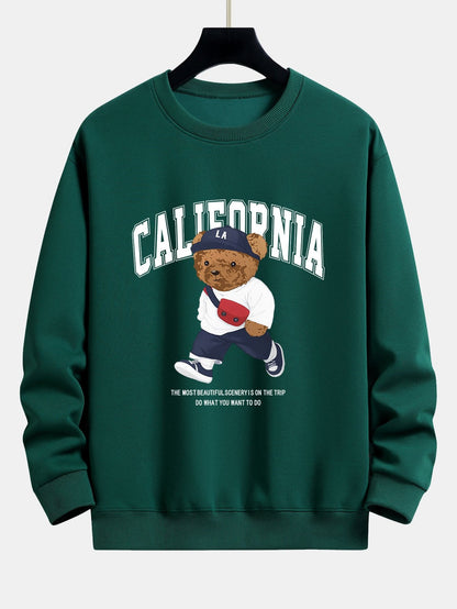 California Fashion Bear Print Relax Fit Sweatshirt