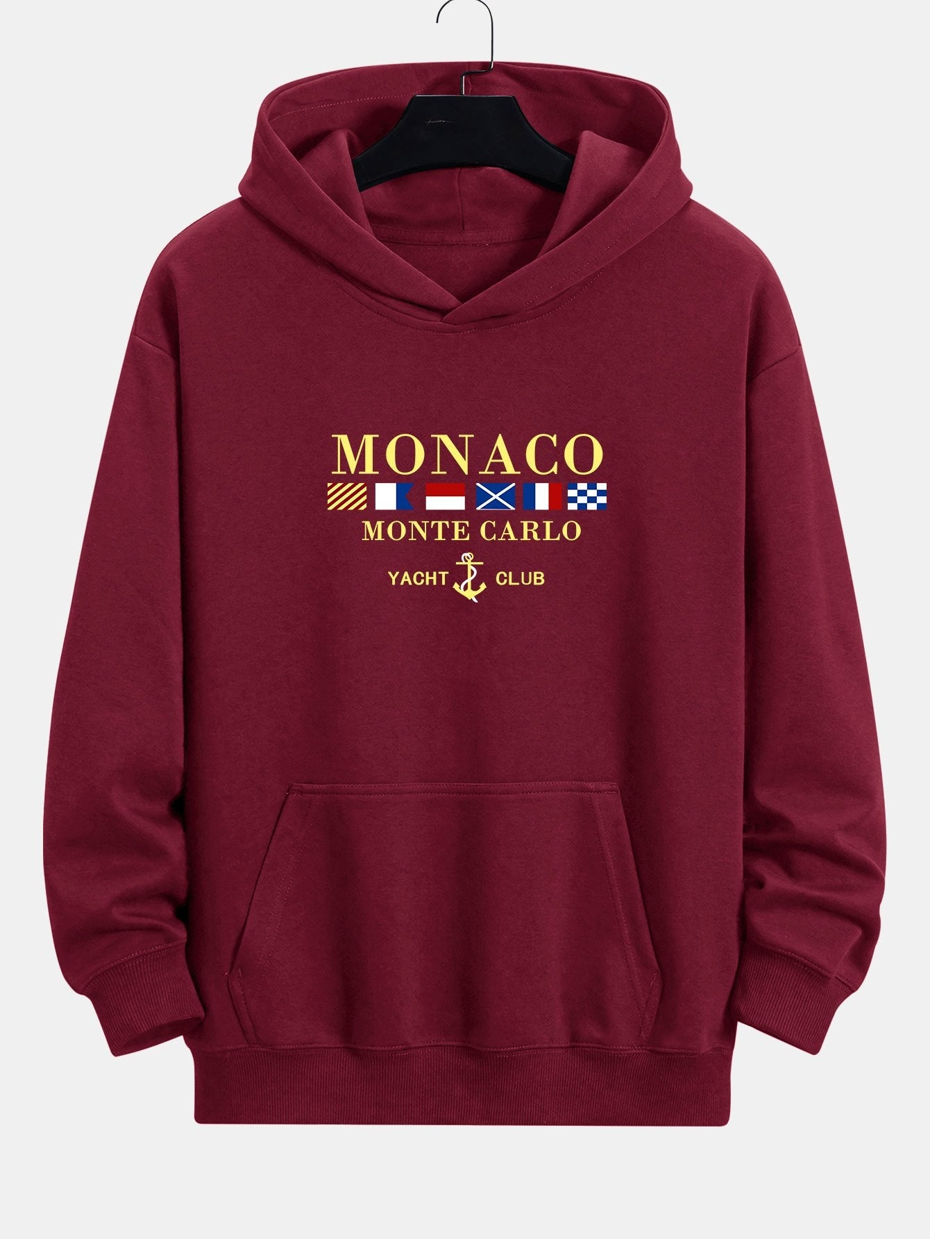 Monaco Slogan Print Relax Fit Hoodie