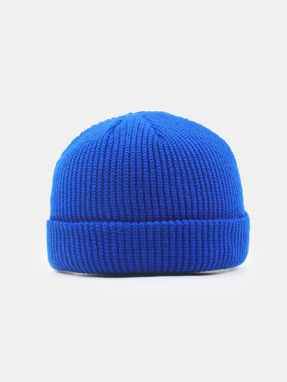 Solid Color Warm Knit Beanie Hat