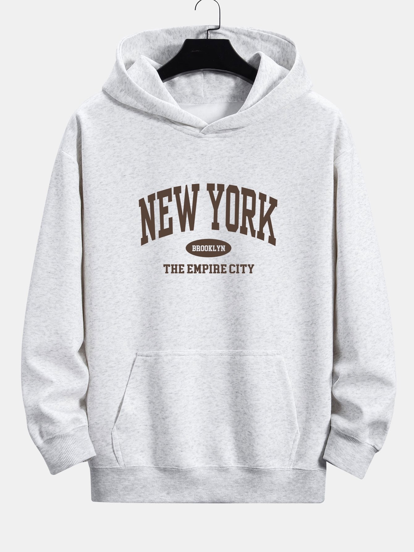 New York Slogan Print Relax Fit Hoodie