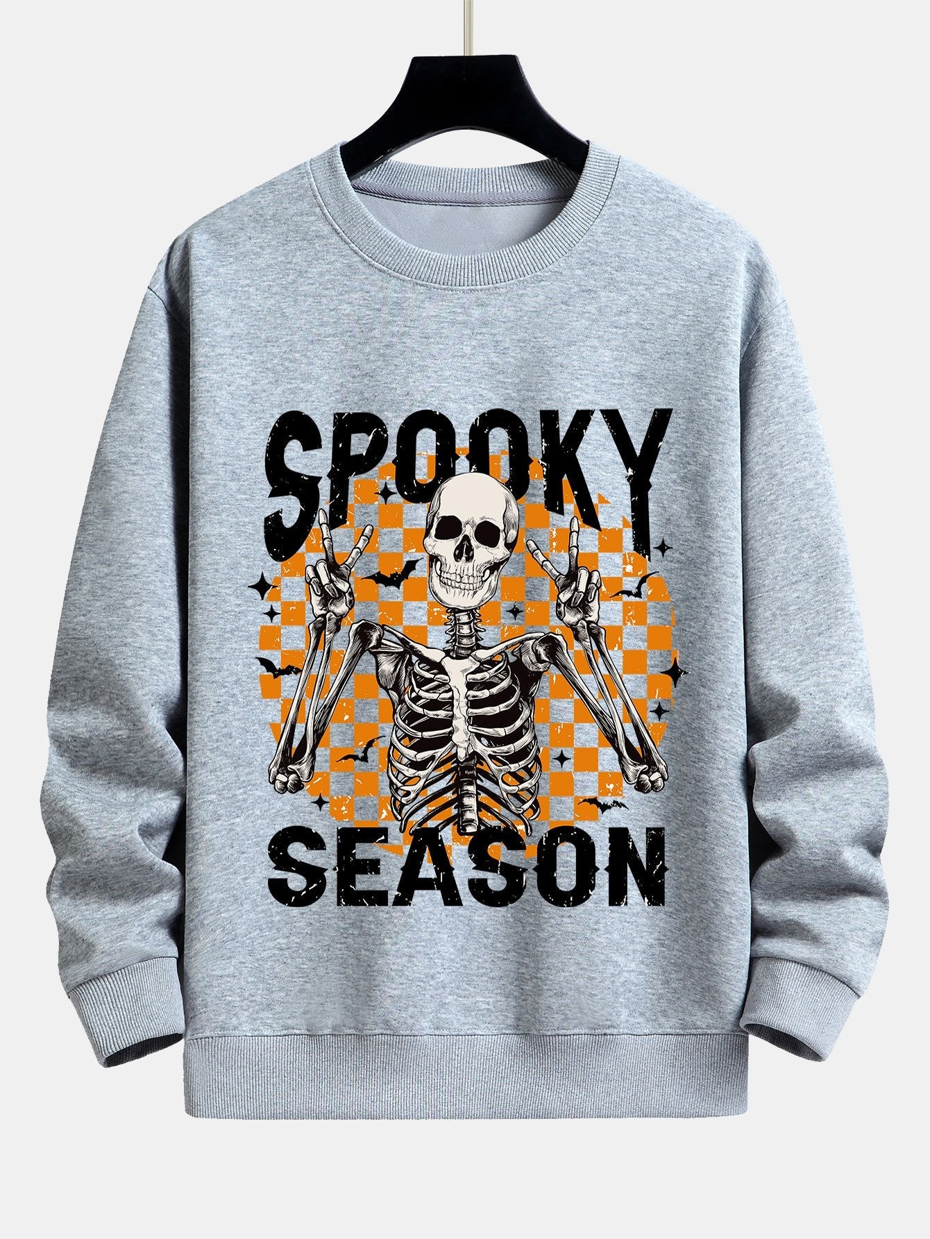 Spooky Season Skeleton Print Relax Fit Sweatshirt