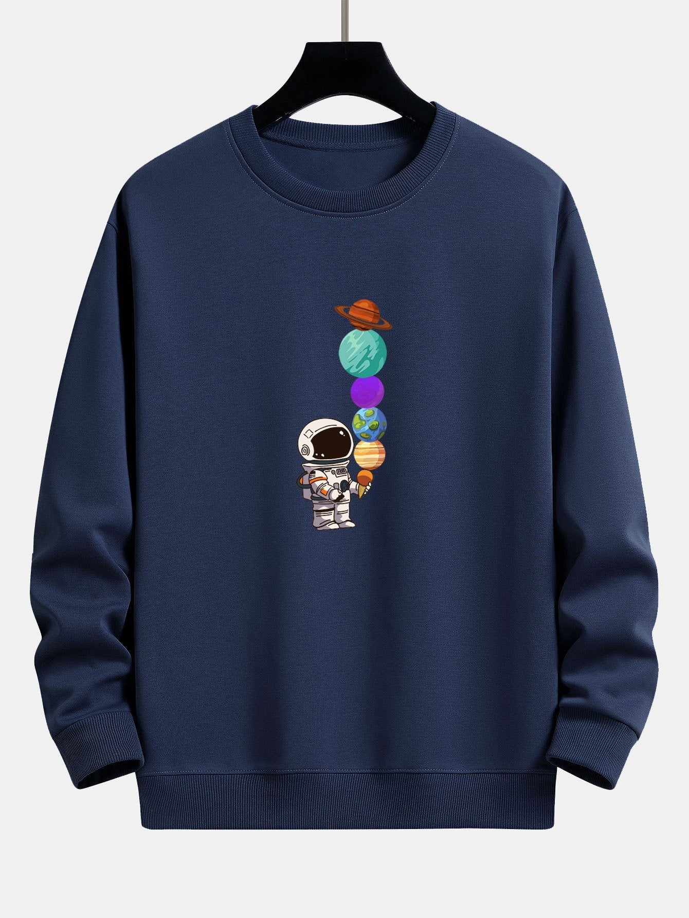 Planet Astronaut Print Relax Fit Sweatshirt