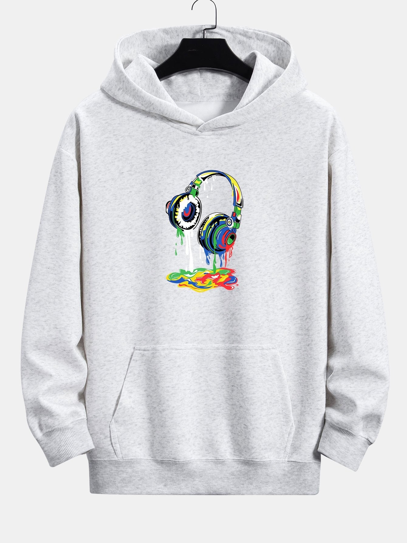 Dissolving Headphones Print Relax Fit Hoodie