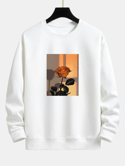 Sunset Rose Print Relax Fit Sweatshirt