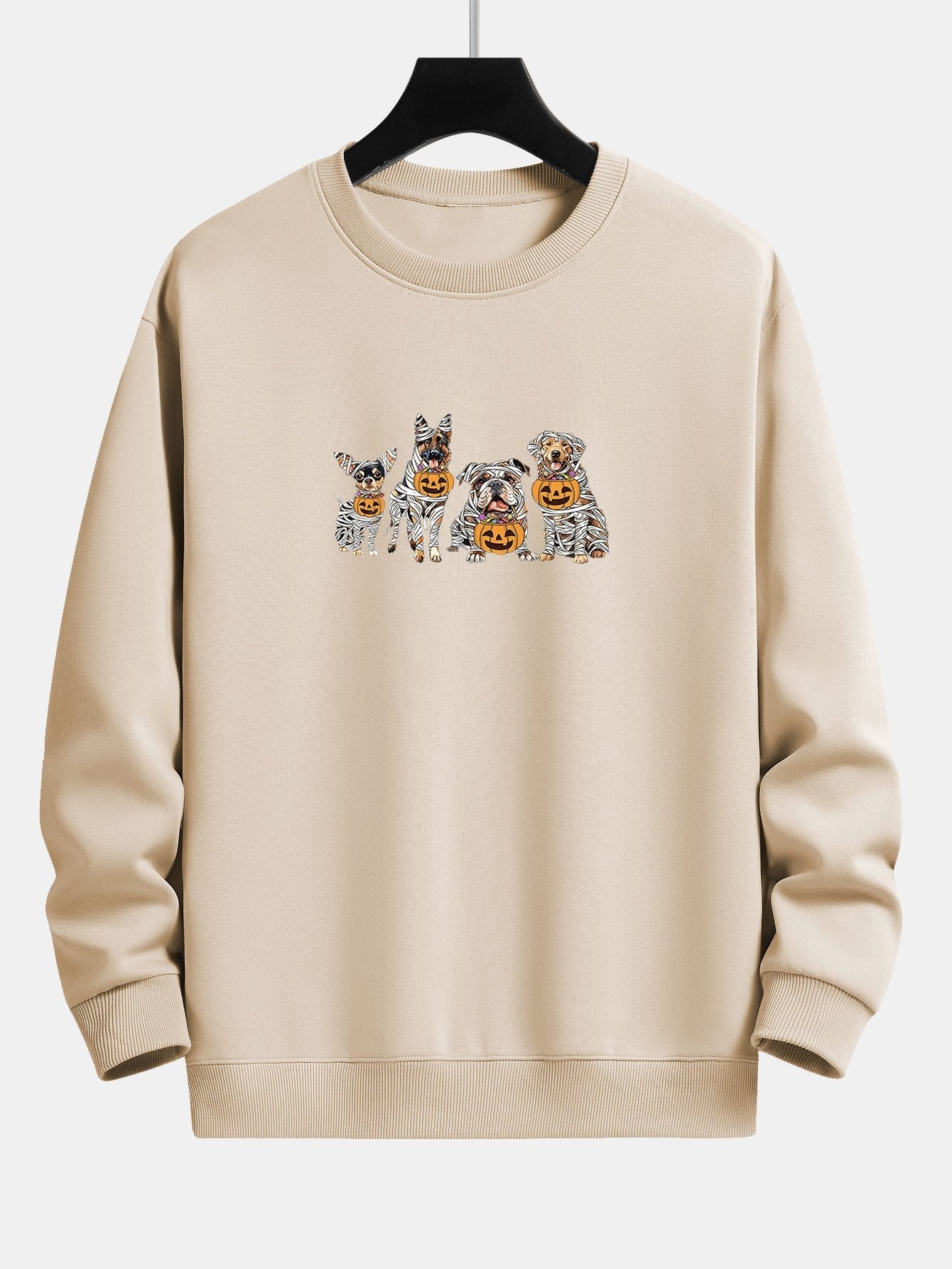 Halloween Bandage Mummy Dogs Print Relax Fit Sweatshirt