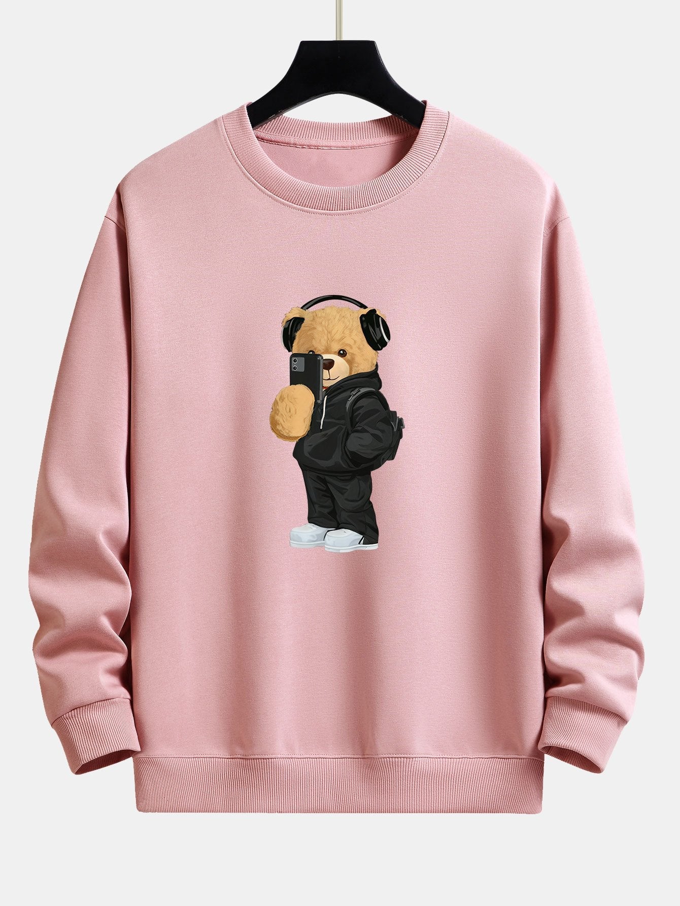 Fashion Bear Taking Photo Print Relax Fit Sweatshirt