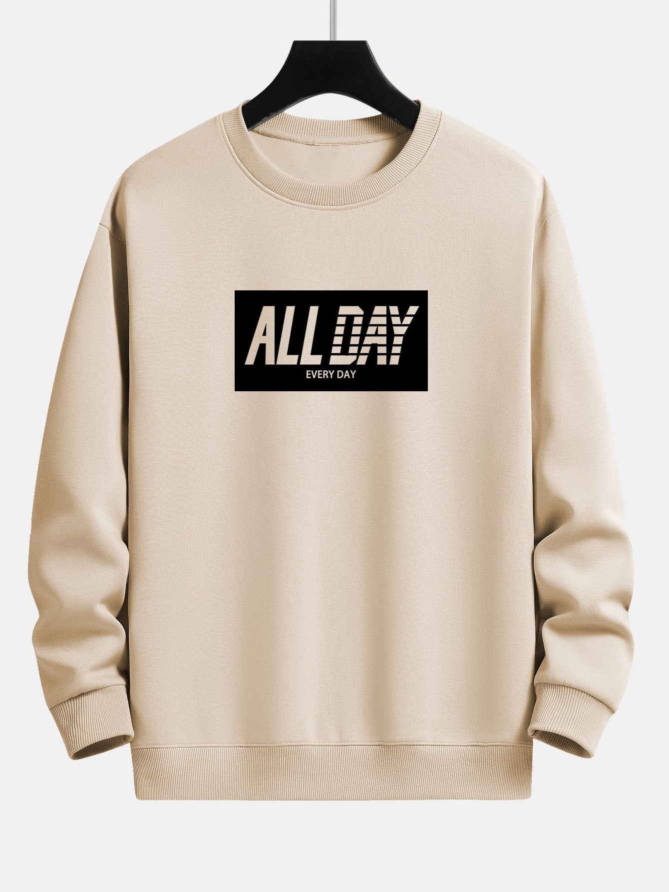 All Day Slogan Print Relax Fit Sweatshirt