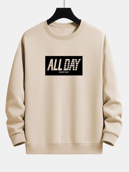 All Day Slogan Print Relax Fit Sweatshirt