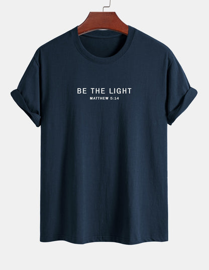 Regular Fit Be The Light Print Cotton T-Shirt