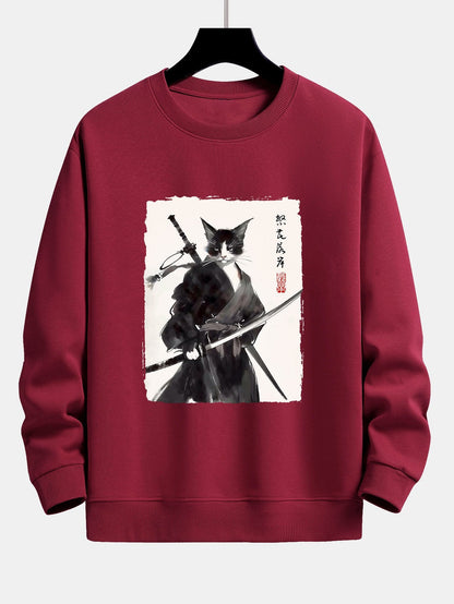 Warrior Cat Print Relax Fit Sweatshirt