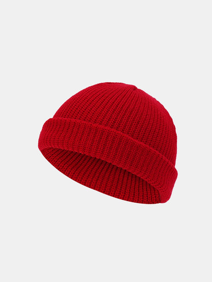 Solid Color Warm Knit Beanie Hat