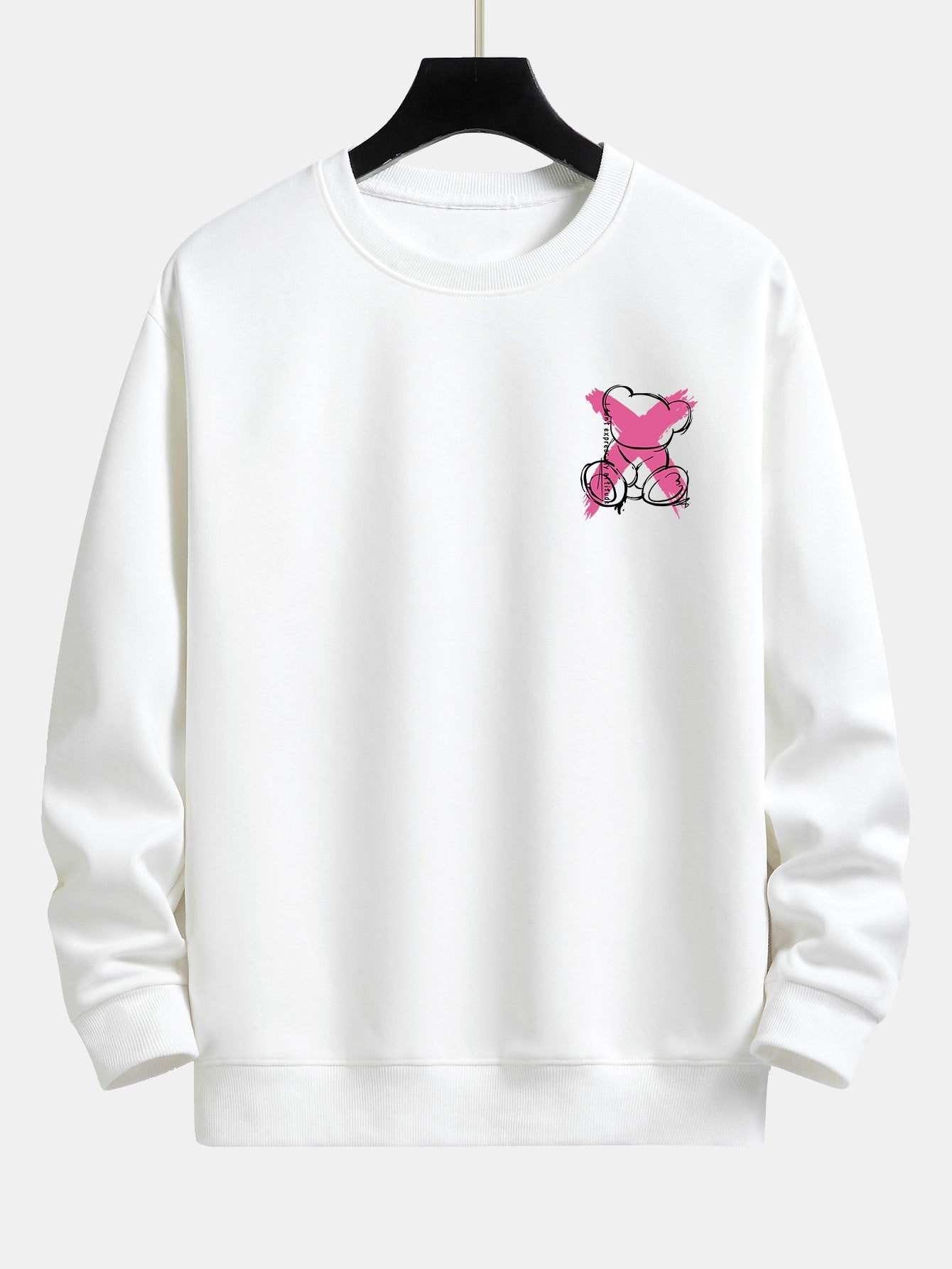 Graffiti Bear Print Relax Fit Sweatshirt