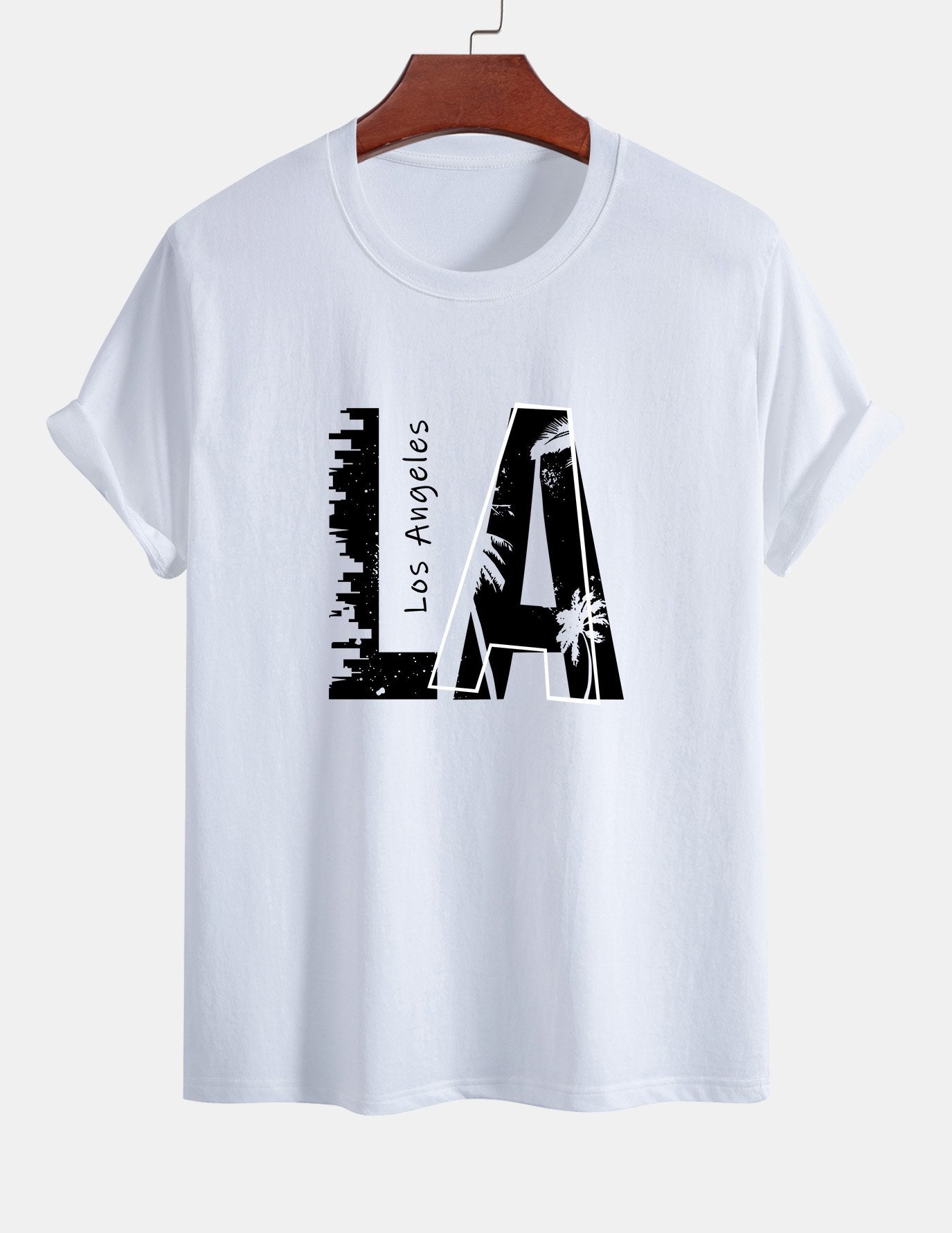 Regular Fit Los Angeles Print Cotton T-Shirt