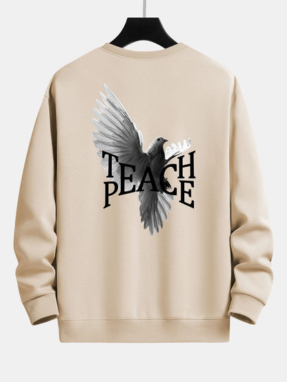 Peace Dove Back Print Relax Fit Sweatshirt