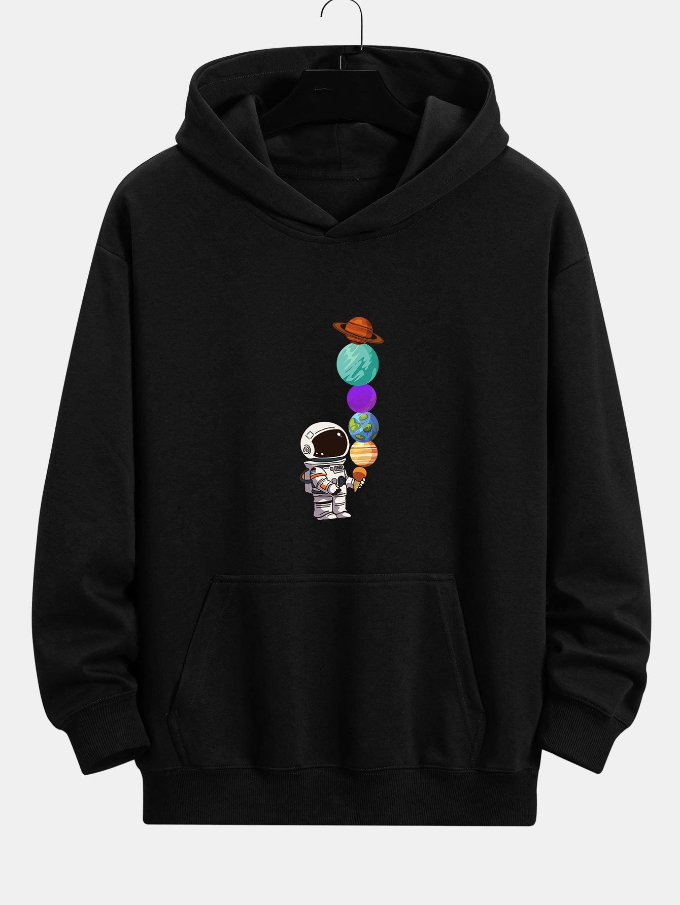 Planet Astronaut Print Relax Fit Hoodie