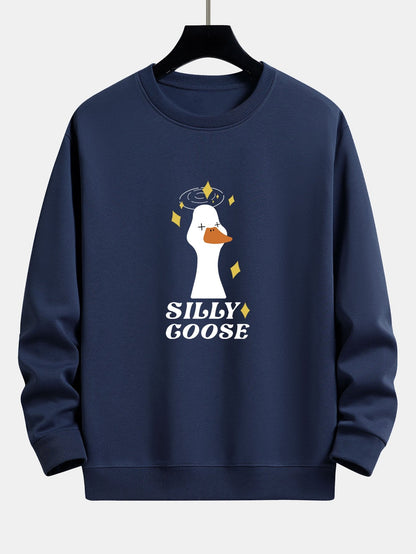 Dizzy Goose Print Relax Fit Sweatshirt