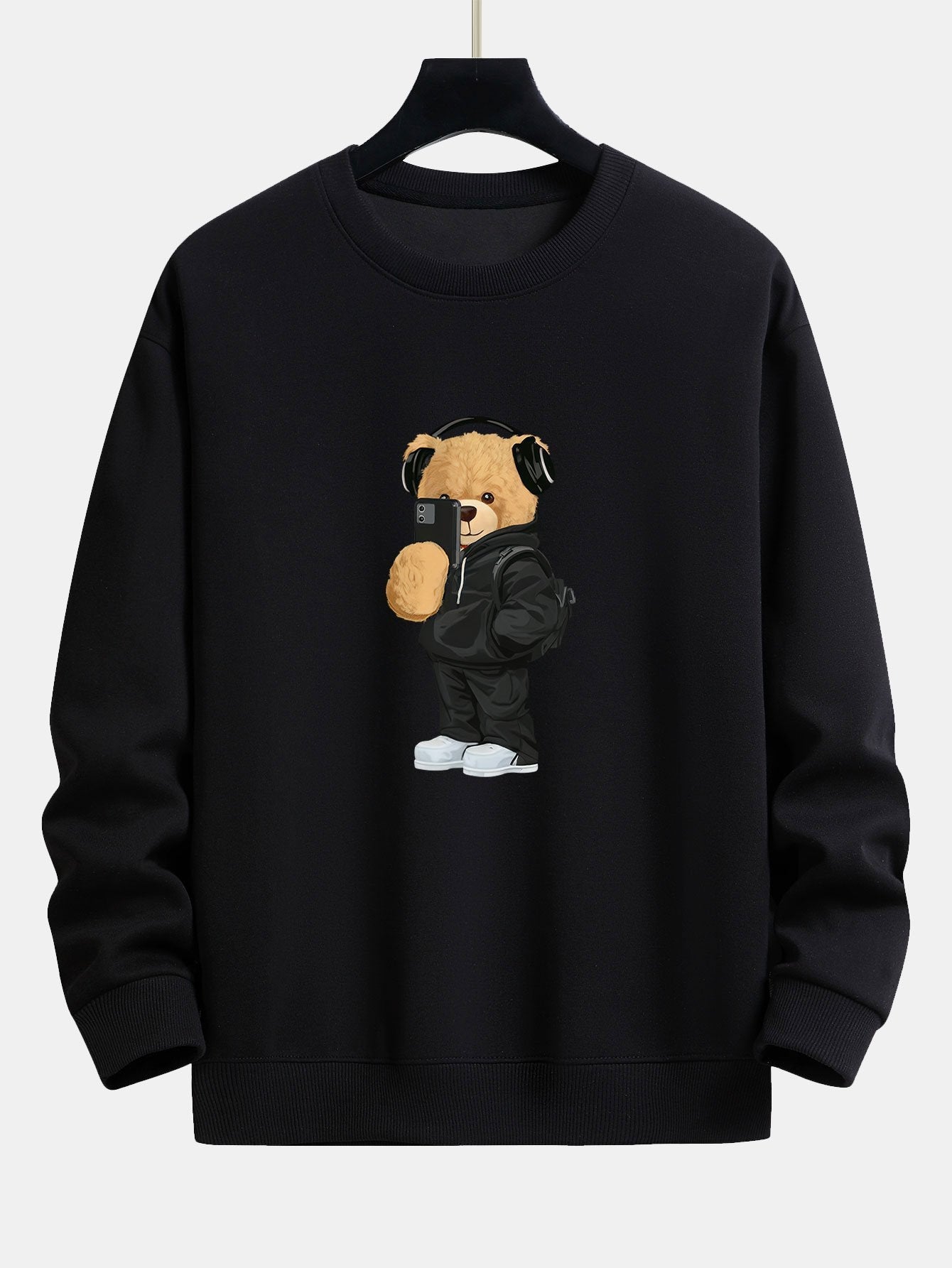 Fashion Bear Taking Photo Print Relax Fit Sweatshirt