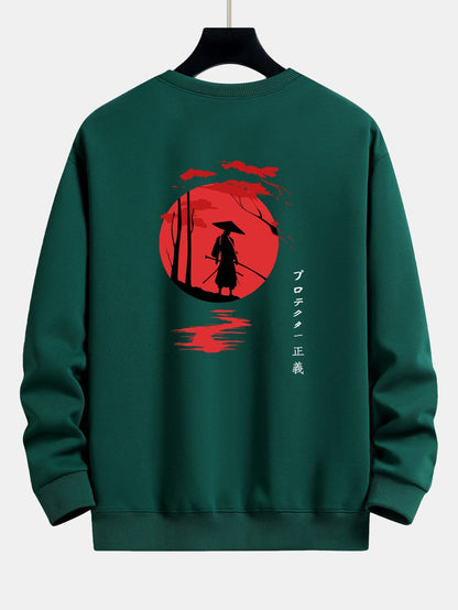 Samurai Back Print Relax Fit Sweatshirt