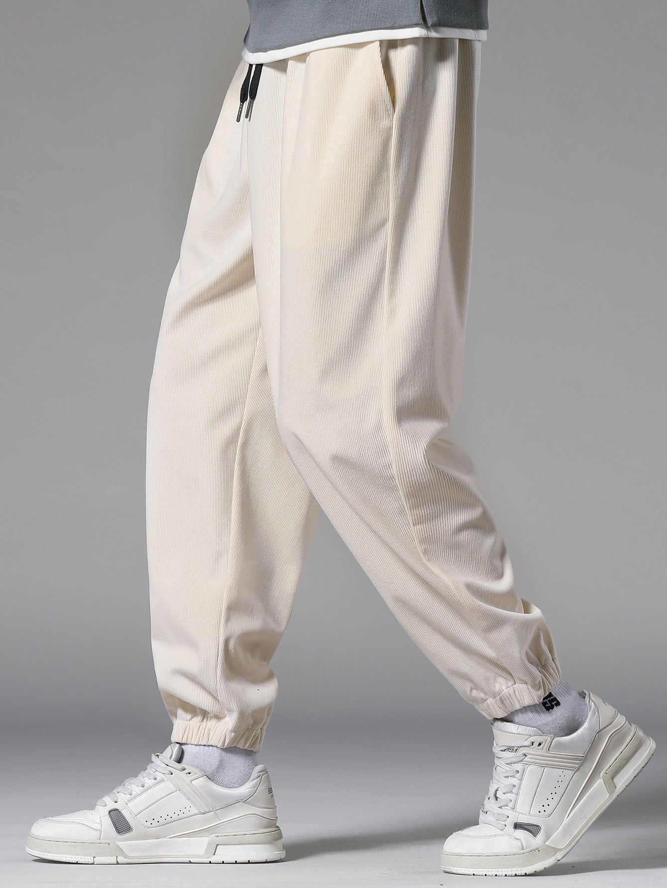 Corduroy Drawstring Jogging Pants