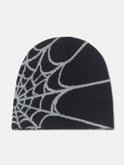 Spider Web Pattern Warm Knit Beanie Hat