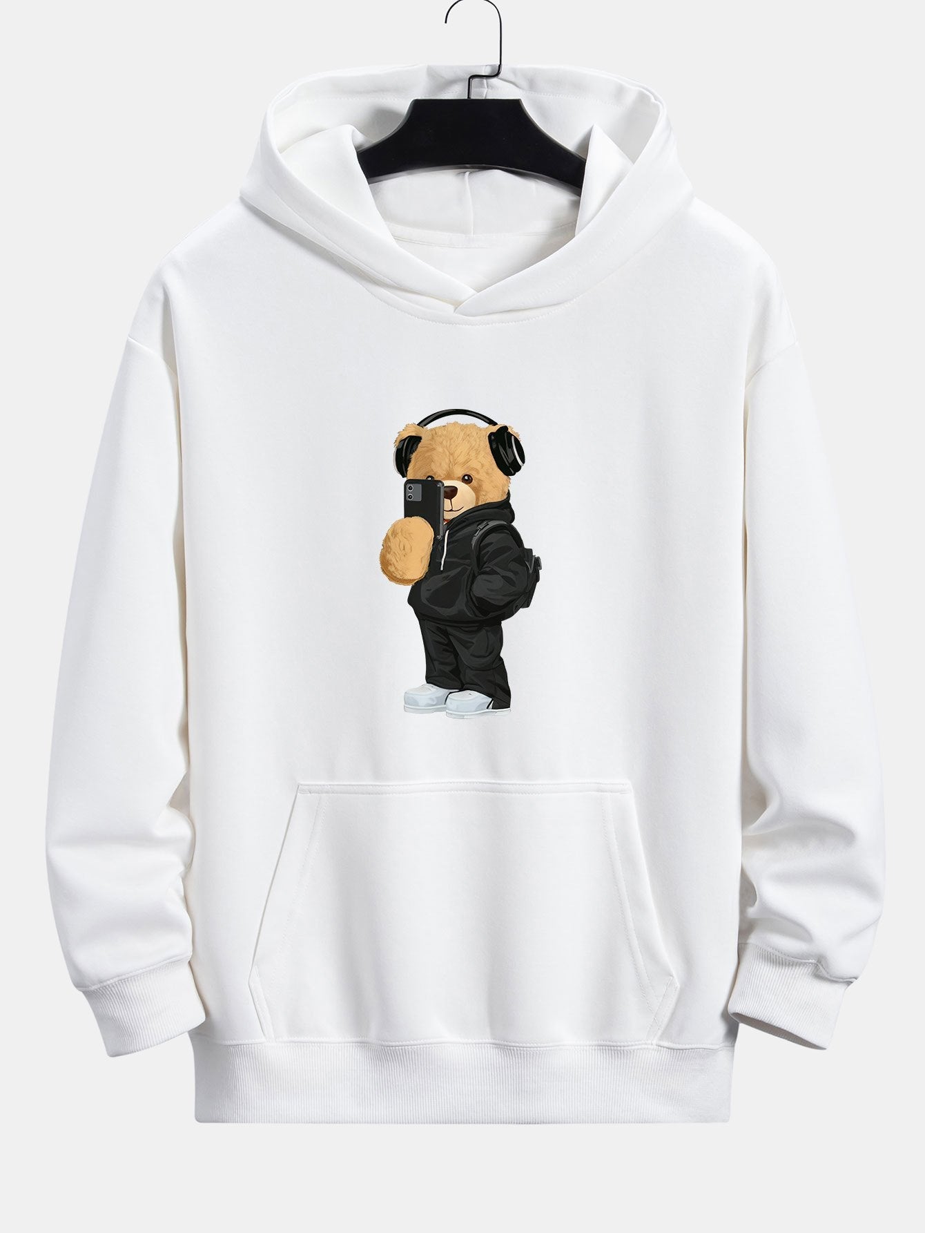 Fashion Bear Taking Photo Print Relax Fit Hoodie