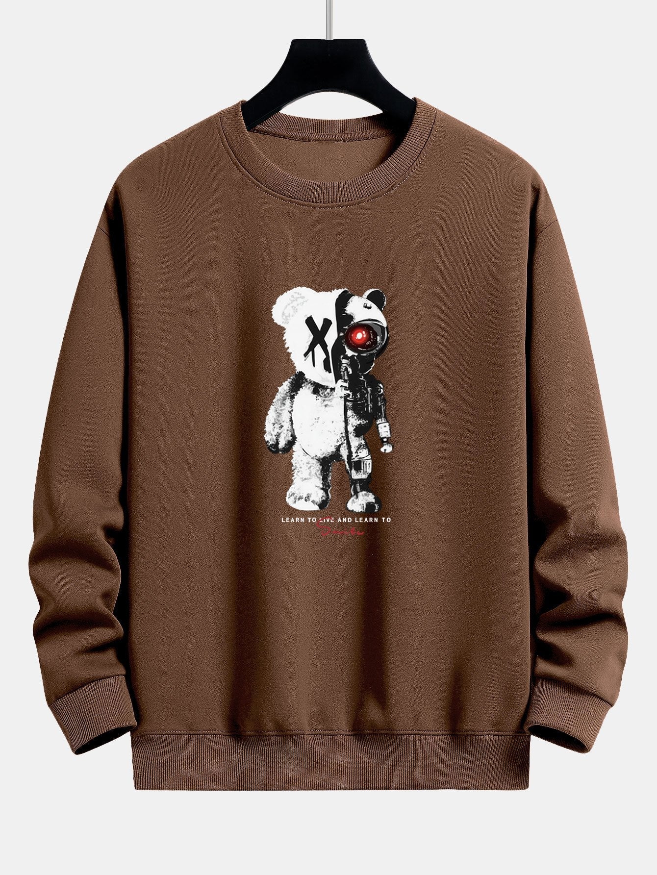 Robot Bear Print Relax Fit Sweatshirt