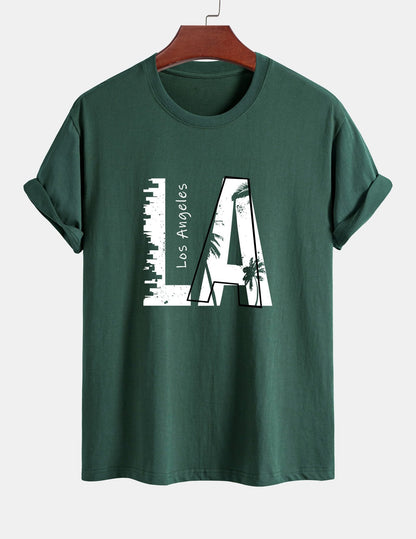 Regular Fit Los Angeles Print Cotton T-Shirt