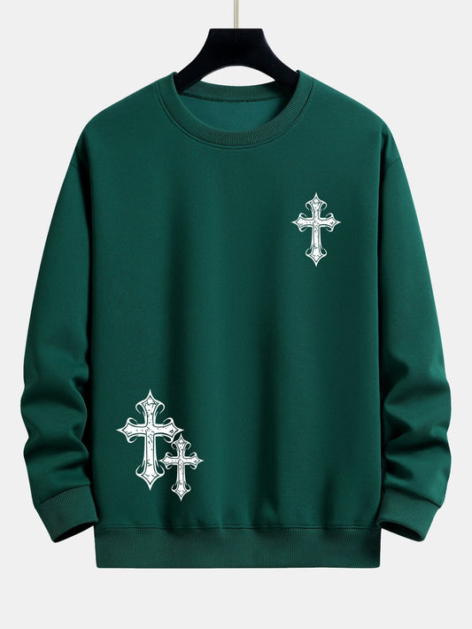 Cross Print Relax Fit Sweatshirt