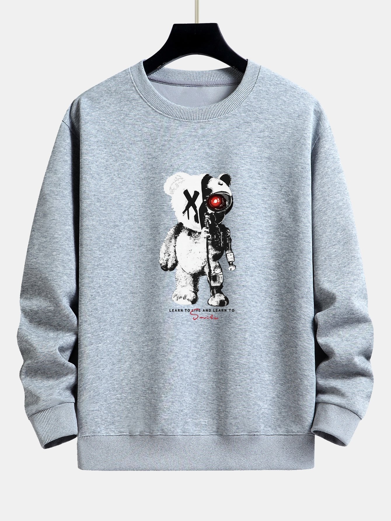 Robot Bear Print Relax Fit Sweatshirt