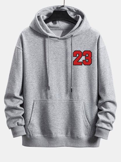 Number 23 Print Relax Fit Hoodie