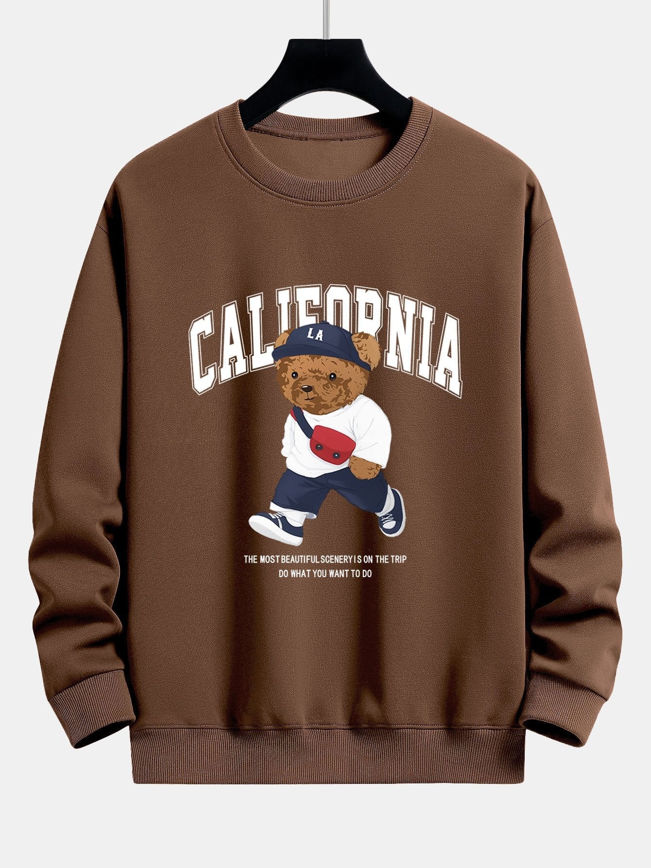 California Fashion Bear Print Relax Fit Sweatshirt