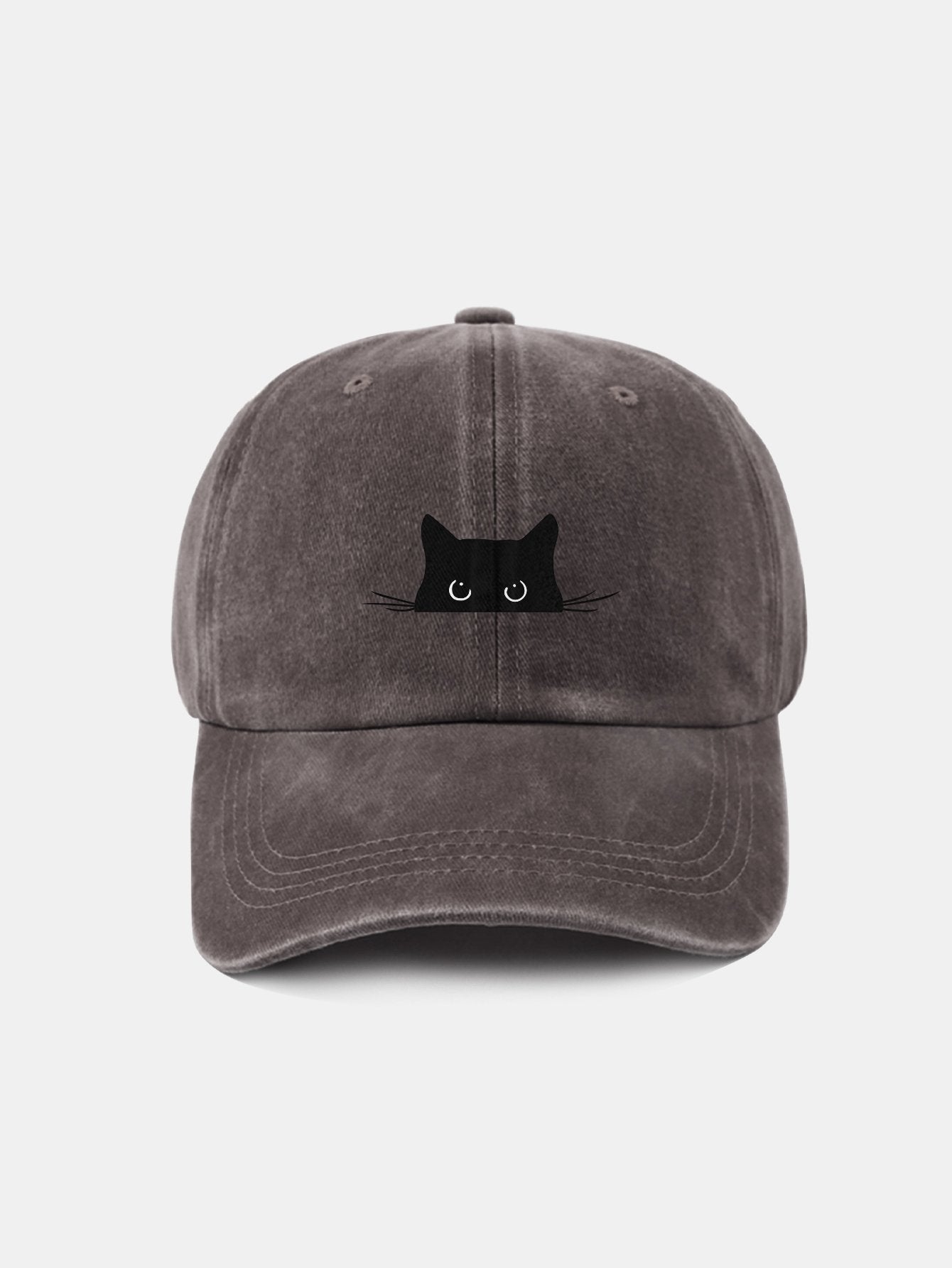 Cat Pattern Casual Washed Cotton Baseball Cap