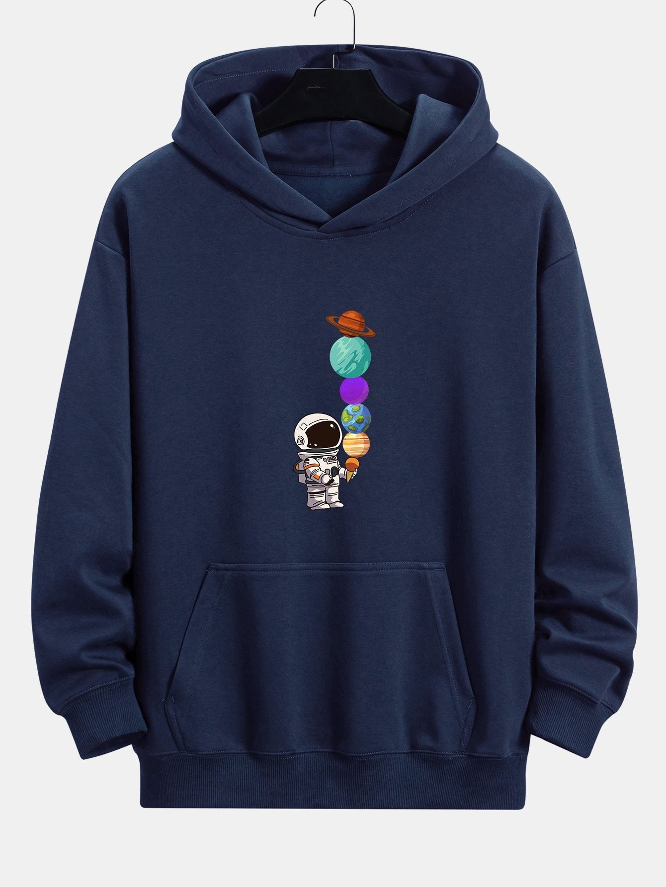 Planet Astronaut Print Relax Fit Hoodie