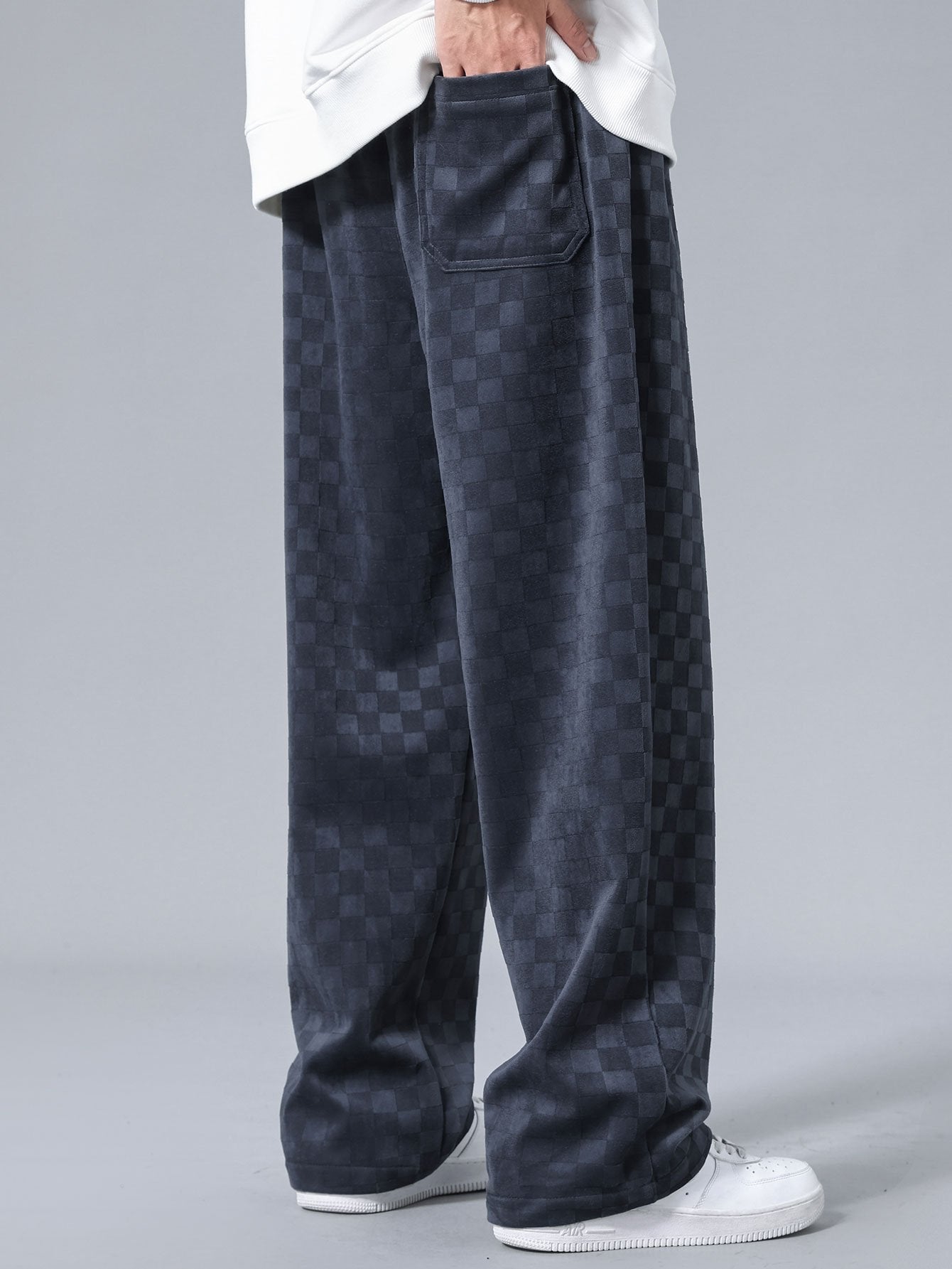 Checkerboard Straight Leg Pants