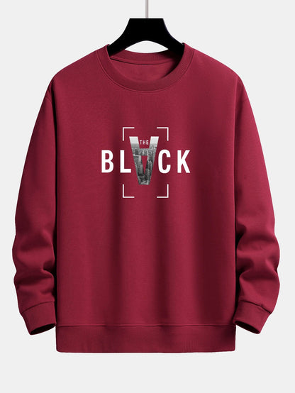 Black Print Relax Fit Sweatshirt