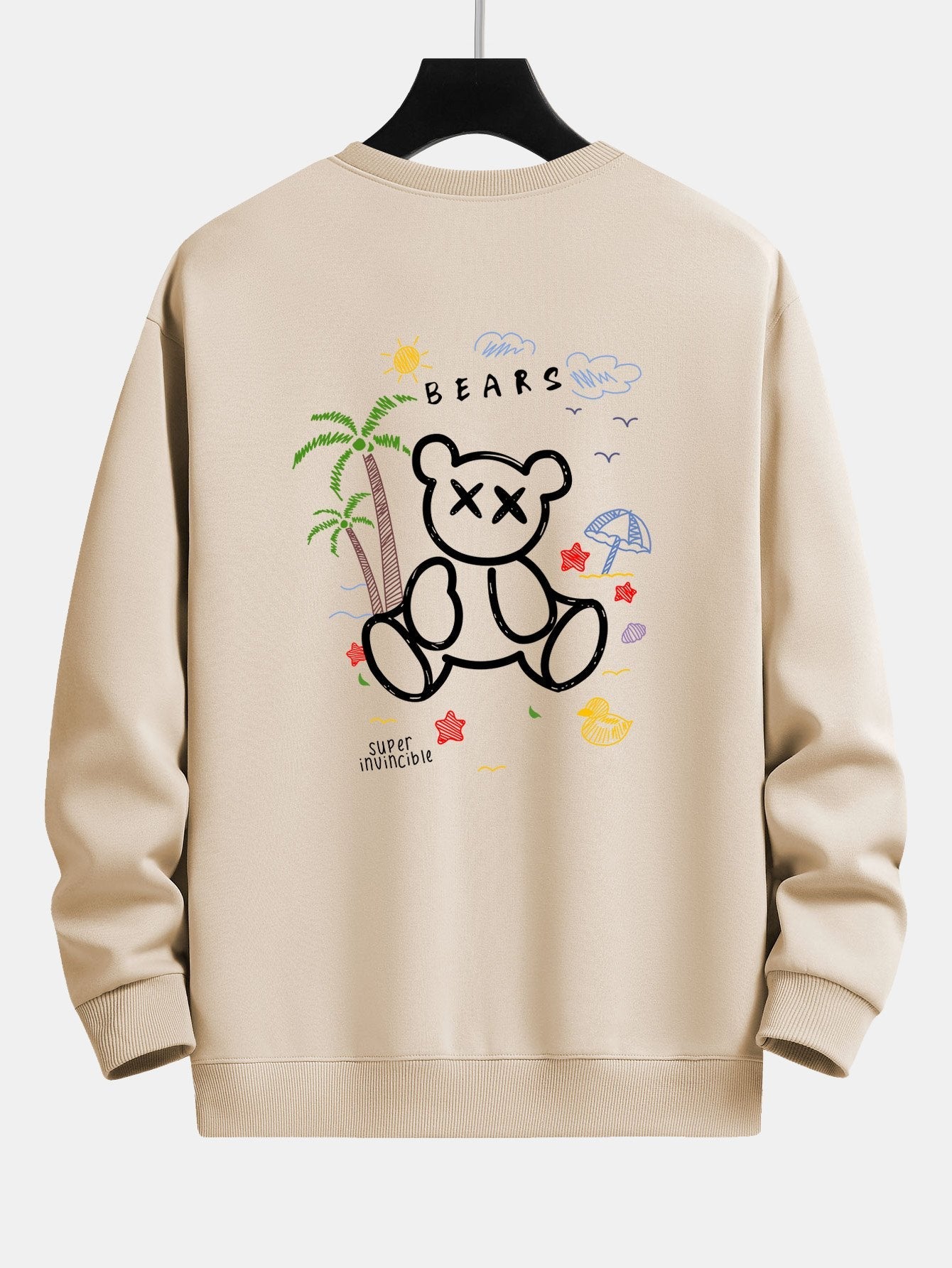 Bear On Vacation Print Relax Fit Sweatshirt