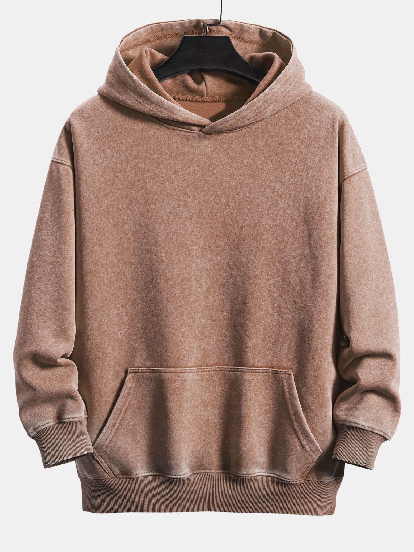 Relax Fit Washed Distressed Hoodie