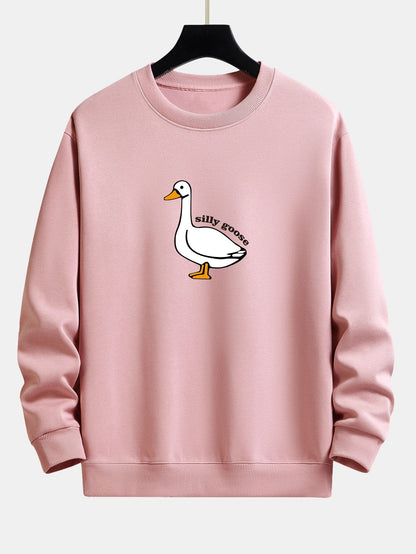 Silly Goose Print Relax Fit Sweatshirt